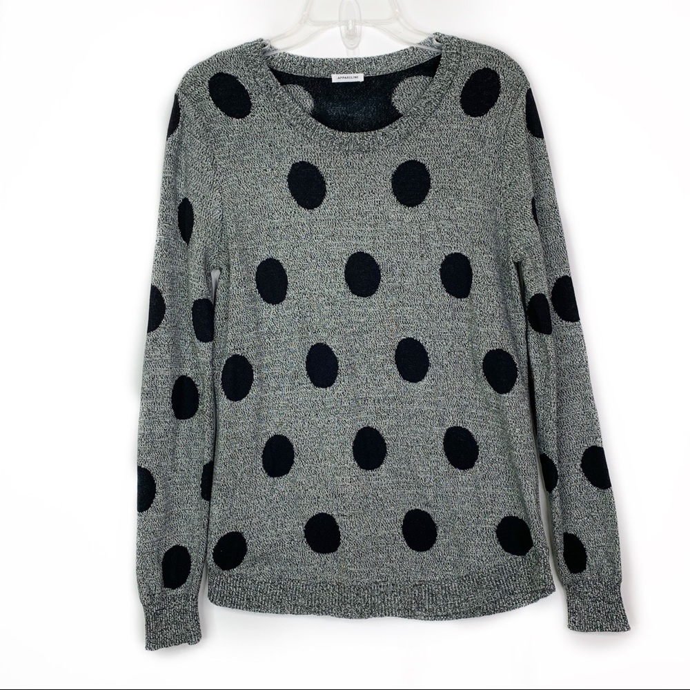 Appareline Polka Dot Sweater Elbow Patch Detail - Picture 4 of 6